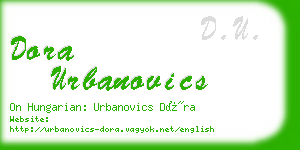 dora urbanovics business card